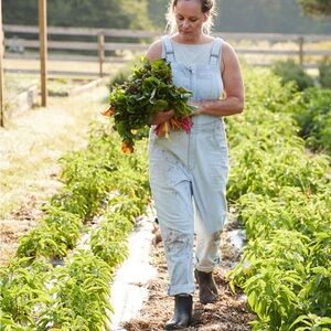 Duluth Trading Company Rootstock Railroad Gardening Zip-Front Overalls Size L